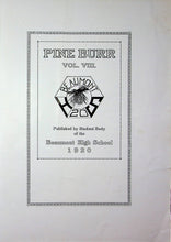 Load image into Gallery viewer, 1920 Beaumont High School Yearbook The Pine Burr Volume VIII