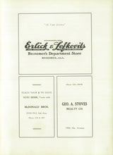 Load image into Gallery viewer, Old vintage advertising in 1926 Bessemer High School Yearbook in Jefferson County, Alabama McDonald Bros, GEO Stoves Realty Co. Erlick & Lefkovits