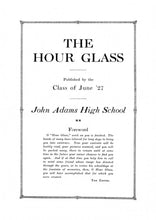 Load image into Gallery viewer, 1927 John Adams High School Yearbook The Hour Glass in Cleveland, OH