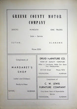 Load image into Gallery viewer, Old retro advertising in the 1953 Greene County High School Yearbook in Eutaw, Alabama