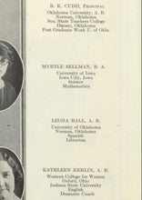 Load image into Gallery viewer, Principal B.K. Cudd, teachers, faculty photos in 1927 Winslow High School Yearbook in Navajo County, Arizona