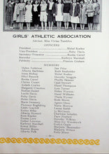 Load image into Gallery viewer, Girls Athletic Association group picture in 1931 Lindsay High School yearbook in Tulare County, CA