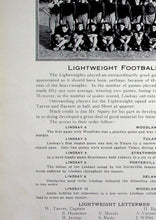 Load image into Gallery viewer, Vintage lightweight football team pictures in 1931 Lindsay High School yearbook in Tulare County, California