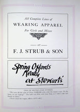 Load image into Gallery viewer, Vintage F.. Strub & Son advertising in the 1917 Iowa City High School Yearbook in Johnson County, IA