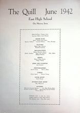 Load image into Gallery viewer, The Quill June 1942 East High School yearbook in Des Moines, Iowa Annual