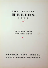 Load image into Gallery viewer, 1938 Central High School Yearbook The Annual Helios in Grand Rapids, Michigan