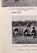 Load image into Gallery viewer, Pictures of first and second team varsity football players in 1957 Newcastle High School yearbook in Dixon County, Nebraska