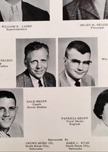 Load image into Gallery viewer, Vintage pictures faculty teachers in 1958 Newcastle High School yearbook in Dixon County, Nebraska