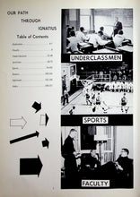 Load image into Gallery viewer, Table of Contents in the 1959 Saint Ignatius High School Yearbook in Cleveland, Ohio