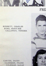 Load image into Gallery viewer, Black and white yearbook page with 'Freshmen' class photo of students