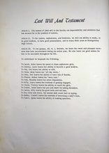 Load image into Gallery viewer, Class of 1953 Montgomery High School Senior Graduates Last Will and Testament