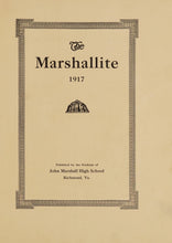 Load image into Gallery viewer, The Marshallite Annual 1917 John Marshall High School Yearbook in Richmond, VA