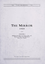 Load image into Gallery viewer, Class of 1920 Chase City High School Yearbook in Mecklenburg County, VA The Mirror Annual