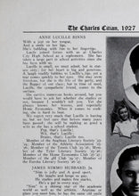 Load image into Gallery viewer, Senior Students information and photos in 1927 Charles City County High School Yearbook in Charles City, VA