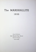 Load image into Gallery viewer, The Marshallite name of the 1936 John Marshall High School Yearbook in Richmond, Virginia Volume XXVI