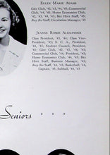 Load image into Gallery viewer, Vintage yearbook page with portraits of seniors in 1946 King William High School Yearbook in Virginia