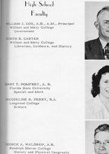 Load image into Gallery viewer, Principal and faculty in the 1950 New Kent County High School Yearbook in New Kent, VA