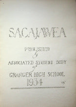 Load image into Gallery viewer, 1934 Granger High School Yearbook in Yakima County, Washington The Sacajawea