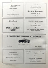 Load image into Gallery viewer, Vintage retro advertising in the 1953 Greenbrier Military School Yearbook in Lewisburg, West Virginia