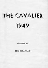 Load image into Gallery viewer, The Cavalier published by the Beta Club in 1949 New Kent High School Yearbook in New Kent County, Virginia