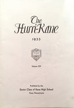 Load image into Gallery viewer, 1933 Hurri-Kane High School Yearbook Pennsylvania