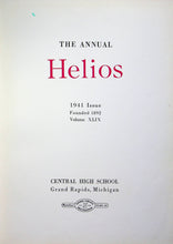 Load image into Gallery viewer, 1941 Central High School in Grand Rapids, MI The Annual Helios Yearbook
