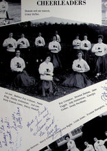 Load image into Gallery viewer, Vintage photo collage of cheerleaders with handwritten text and signatures. 1959 Louisa County High School Yearbook in Mineral, Virginia
