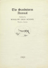 Load image into Gallery viewer, Class of 1921 Winslow High School Yearbook in Navajo County, Arizona Sandstorm Annual
