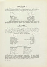 Load image into Gallery viewer, Dramatics and Music information and members of the band in 1922 Winslow High School Yearbook in Navajo County, Arizona
