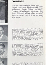 Load image into Gallery viewer, Portrait Photos of Seniors in 1955 Columbus High School Yearbook in Bartholomew County, Indiana
