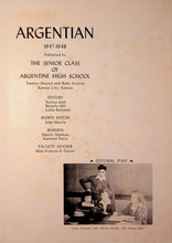 Load image into Gallery viewer, Class of 1948 Argentine High School Yearbook The Argentian in Kansas City, KS
