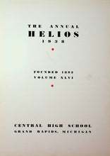 Load image into Gallery viewer, 1938 Central High School Yearbook The Annual Helios in Grand Rapids, Michigan
