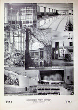 Load image into Gallery viewer, Collage of images from Mackenzie High School in Detroit, Michigan, with text indicating June 1947.
