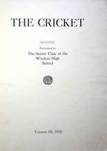 Load image into Gallery viewer, The Cricket Annual Volume III Senior Class of 1920 Windom High School in Cottonwood County, MN

