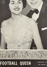 Load image into Gallery viewer, Football Queen photographs of Dorothy Catlin and Jim Jones in the 1954 Central High School Yearbook in Oklahoma City

