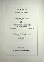 Load image into Gallery viewer, Old vintage ads in the 1947 Bellefonte High School Yearbook in Centre County, PA
