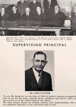 Load image into Gallery viewer, Pictures of the School Board and Supervising Principal James Salsgiver at 1948 Fairview Township and Karns City High School Yearbook

