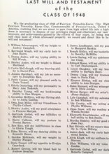 Load image into Gallery viewer, Class of 1948 Fairview Township and Karns City High School Yearbook Last Will and Testament by Seniors
