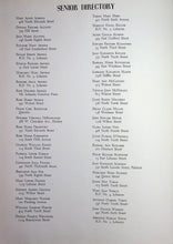 Load image into Gallery viewer, List of names for the seniors in the student directory 1950 Lebanon Catholic High School Yearbook in Lebanon, Pennsylvania
