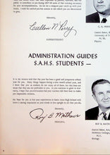 Load image into Gallery viewer, Superintendent Cullen Perry &amp; Principal Roy Matthews in 1968 Santa Ana High School Yearbook in Coleman County, TX
