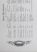 Load image into Gallery viewer, List of seniors students with information about them in 1929 Charles City County High School Yearbook in Virginia
