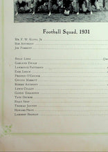 Load image into Gallery viewer, Varsity Football Team Photo in the 1932 Parry McCluer High School Yearbook in Buena Vista, Virginia
