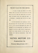 Load image into Gallery viewer, Old vintage advertising of Yates Motor Company in 1932 Powhatan High School Yearbook in Powhatan County, VA
