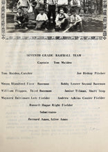 Load image into Gallery viewer, Seventh Grade Baseball Team Pictures in 1932 Powhatan High School Yearbook in Powhatan County, Virginia
