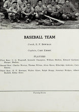 Load image into Gallery viewer, Varsity Baseball Team Picture in 1938 Chase City High School Yearbook in Mecklenburg County, Virginia
