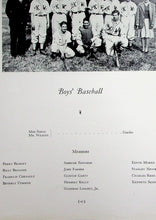 Load image into Gallery viewer, Black and white picture of the Boys Baseball Team Picture in 1946 King William High School Yearbook in Virginia
