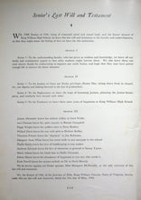 Load image into Gallery viewer, Last Will and Testament in the 1946 King William High School Yearbook in Virginia
