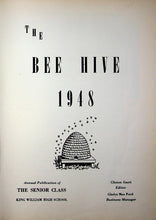Load image into Gallery viewer, 1948 King William County High School Yearbook in VA The Bee Hive &#39;48
