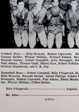 Load image into Gallery viewer, Pictures of Varsity Basketball &amp; Football Team in the 1949 King William High School Yearbook in King William County, Virginia
