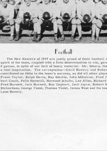 Load image into Gallery viewer, New Kenters varsity football team players picture in 1950 New Kent County High School Yearbook in New Kent, VA
